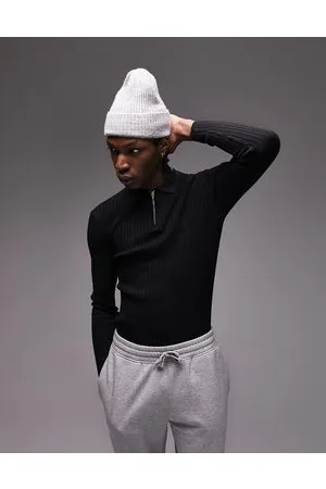 Topman Knitted rib polo in