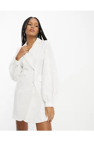 Extro & Vert Bridal fitted balloon sleeve blazer dress in lace