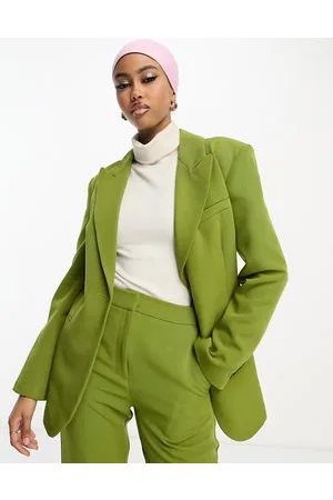 ASOS Single button 70s suit blazer in moss