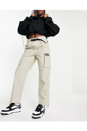 Napapijri Solid oversized woven cargo trousers in beige