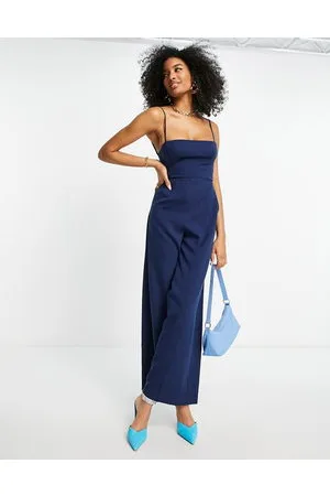 ASOS Tailored melange suiting strappy back wide leg in