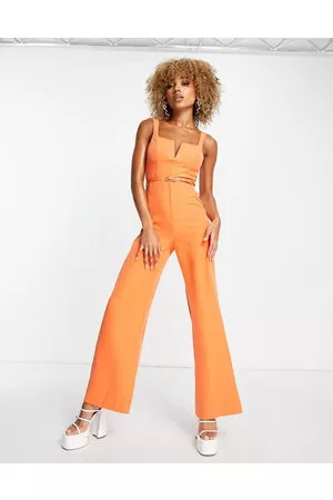 ASOS Dame Jumpsuits - Tailored square neck jumpsuit with kick flare in