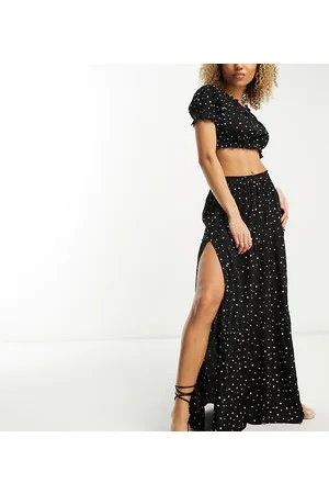 Esmée Esmee Exclusive beach maxi skirt co-ord with high split in polka dot