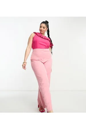 In The Style Exclusive contrast frill one shoulder jumpsuit in