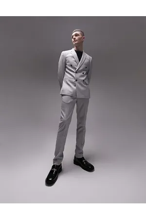 Topman Skinny herringbone suit trousers in