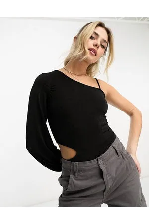 Gilli One shoulder ruched bodysuit in