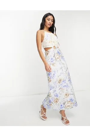 Forever New Cut out waist maxi dress in contrast floral