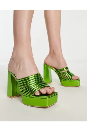 Raid Stella platform mules in metallic