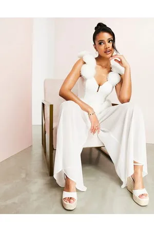 ASOS Beach sheer wide leg trousers with tulle corsage waist in