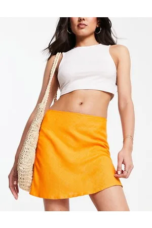 ASOS Linen mini slip skirt in