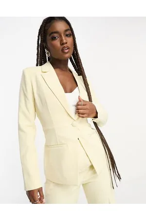 The Frolic Backless blazer with tie up detail co-ord in vanilla