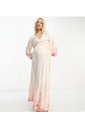 River Island Ombre floral wrap maxi dress in