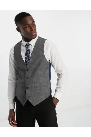 Original Penguin Suit waistcoat in and blue check