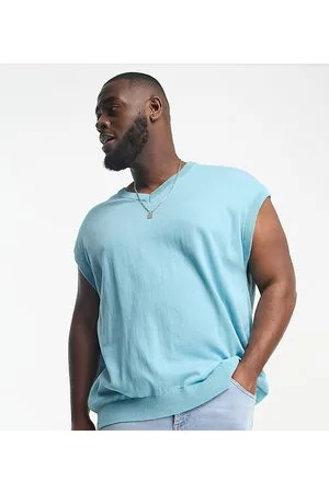 Threadbare Plus v-neck sweater vest in artic