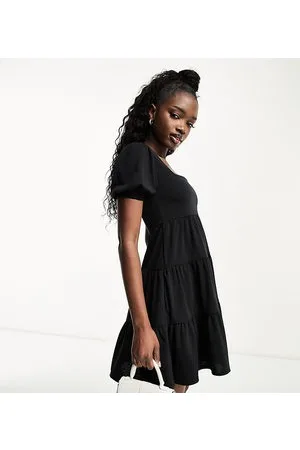 In The Style Exclusive tiered mini dress with shirred back detail in