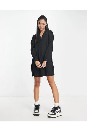 New Look Button through mini shirt dress in