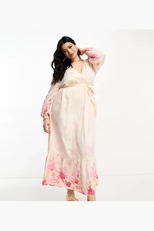 River Island Ombre floral wrap maxi dress in