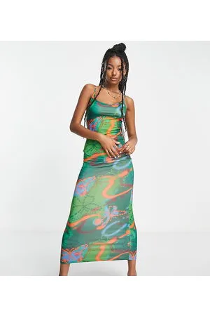 COLLUSION Butterfly print cami maxi dress in
