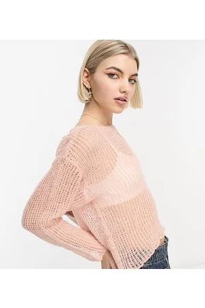 COLLUSION Open stitch knitted jumper in light