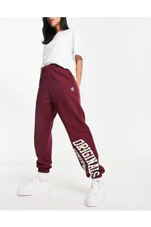 adidas Collegiate joggers in burgundy