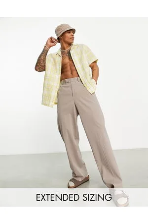ASOS Relaxed revere linen mix check shirt in