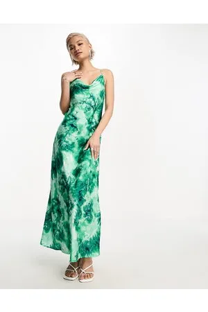 Object Strappy midi dress in abstract print