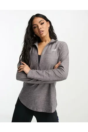 New Balance Relentless space dye 1/4 zip top in charcoal