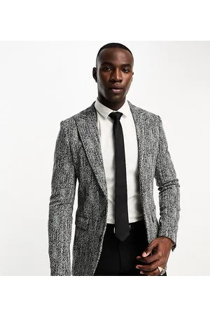 Devils Advocate Tall skinny fit suit jacket in herringbone