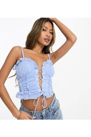 AsYou Eyelet detail cami top in powder