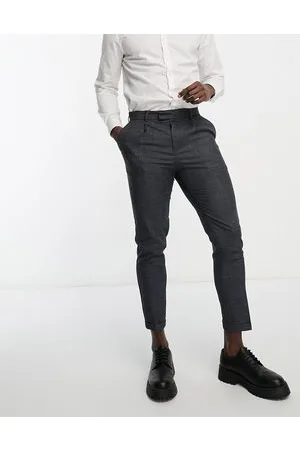 New Look Pleat front tapered trousers in texture