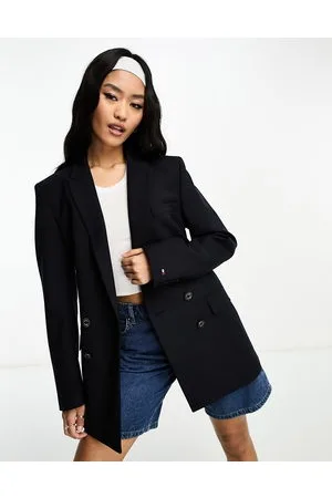 Tommy Hilfiger X Shawn Mendes flag logo double breasted blazer in navy