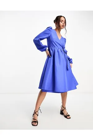 Monki Midi wrap dress in