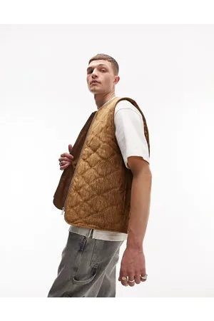 Topman Gilet with texture in tan