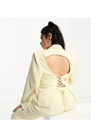 The Frolic Backless blazer with tie up detail co-ord in vanilla