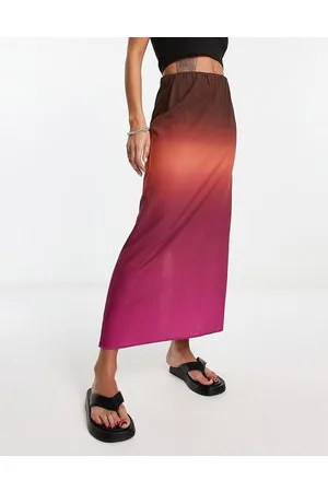 Pull&Bear Maxi column skirt in ombre
