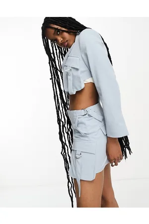 Bershka Cargo tailored skort co-ord in
