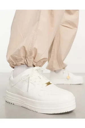 Bershka Lace up chunky trainer in