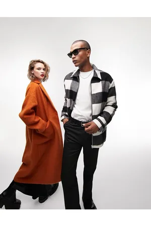 Topman Zip through jacket in mono check
