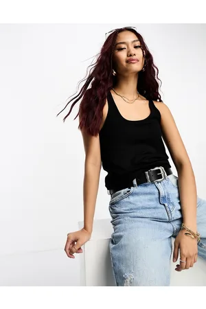 Miss Selfridge Miss Sefridge longline soft touch rib vest top in