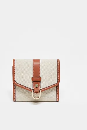 & OTHER STORIES Leather and linen blend wallet in