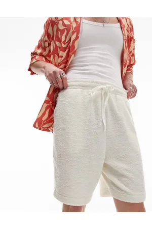 Topman Premium oversized textured short in ecru