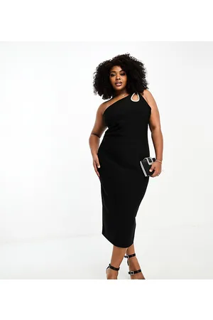 Forever New Asymmetrical diamante teardop midi dress in