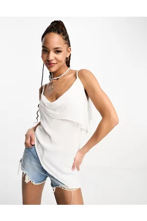 Stradivarius Asymmetric draped cami top in
