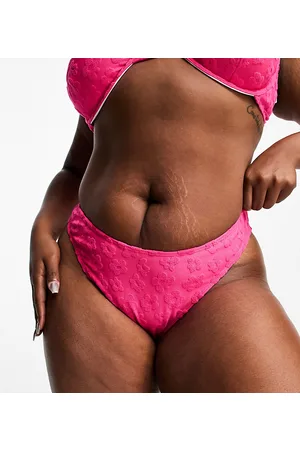 COLLUSION Plus floral print towelling bikini brief in