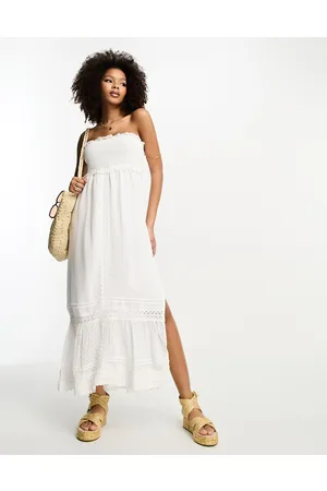 River Island Bandeau maxi dress with lace detail in
