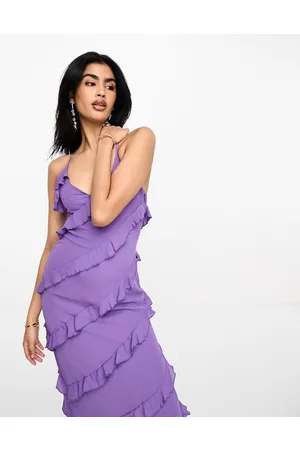 Pretty Lavish Tiered ruffle maxi dress in iris