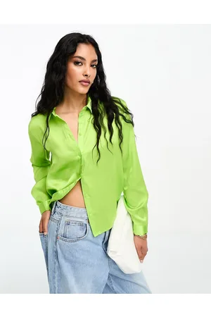 JDY Satin shirt in lime