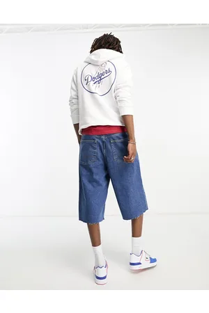 47 Brand MLB LA Dodgers pullover hoodie in with chest and back print