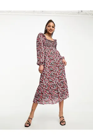 The Frolic Disty floral shirred bust boho maxi dress in