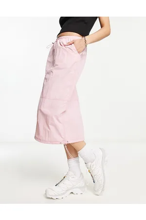 Heartbreak Parachute midi skirt with contrast stitch in
